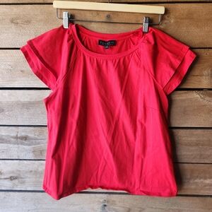 Eloquii Vibrant Red Ruffle Sleeve Tee